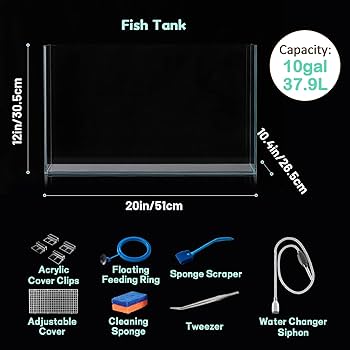 FISH TANK  31冊 Amazon.com : Thickened Tempered Glass 42.5W x 13.8D x 47.2H